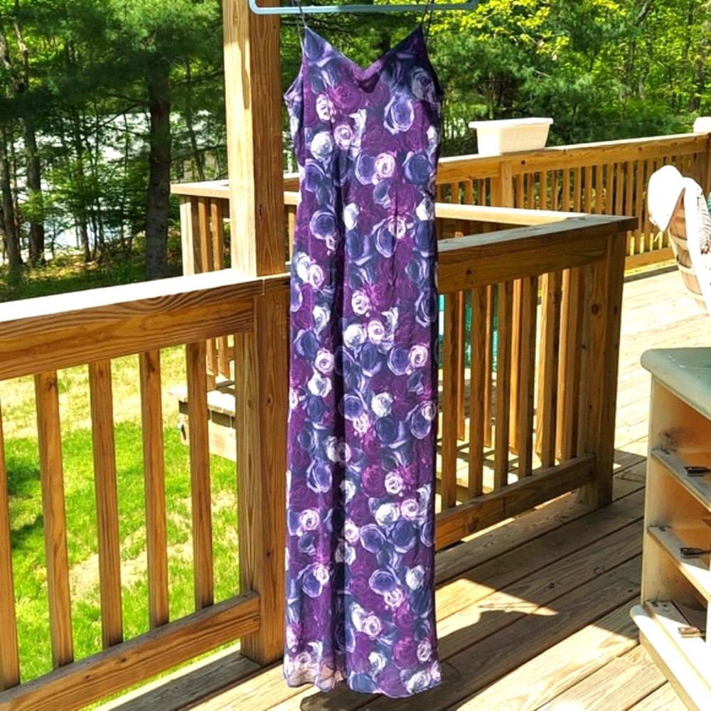 Niki Lavis Purple Floral Maxi Dress